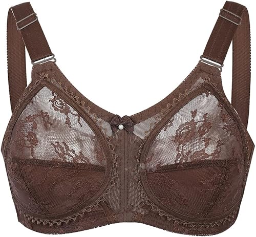 Miniatura 4 de Sujetador grande de encaje para mujer, sin varillas, doble soporte, lencería de soporte flexible