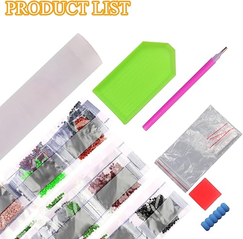 Miniatura 6 de UMOART Kits de pintura de diamantes de gnomo - Kits de pintura artística de diamantes de flores para adultos y niños, puntos de diamante redondos,