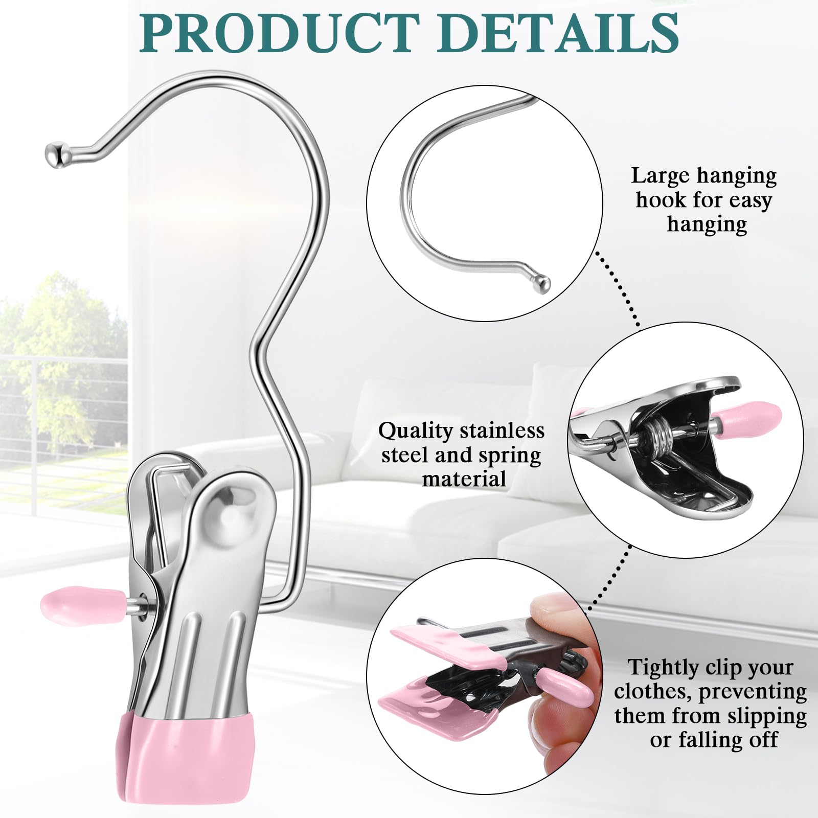 Yinder Stiefelbügel, Clips, Wäscheklammern, zum Aufhängen, Edelstahl, tragbare Clip-Kleiderbügel für Schrank, Reisen, Socken, Hosen, Handtaschen, Hüte, Handtücher (mehrfarbig, 300 Stück)