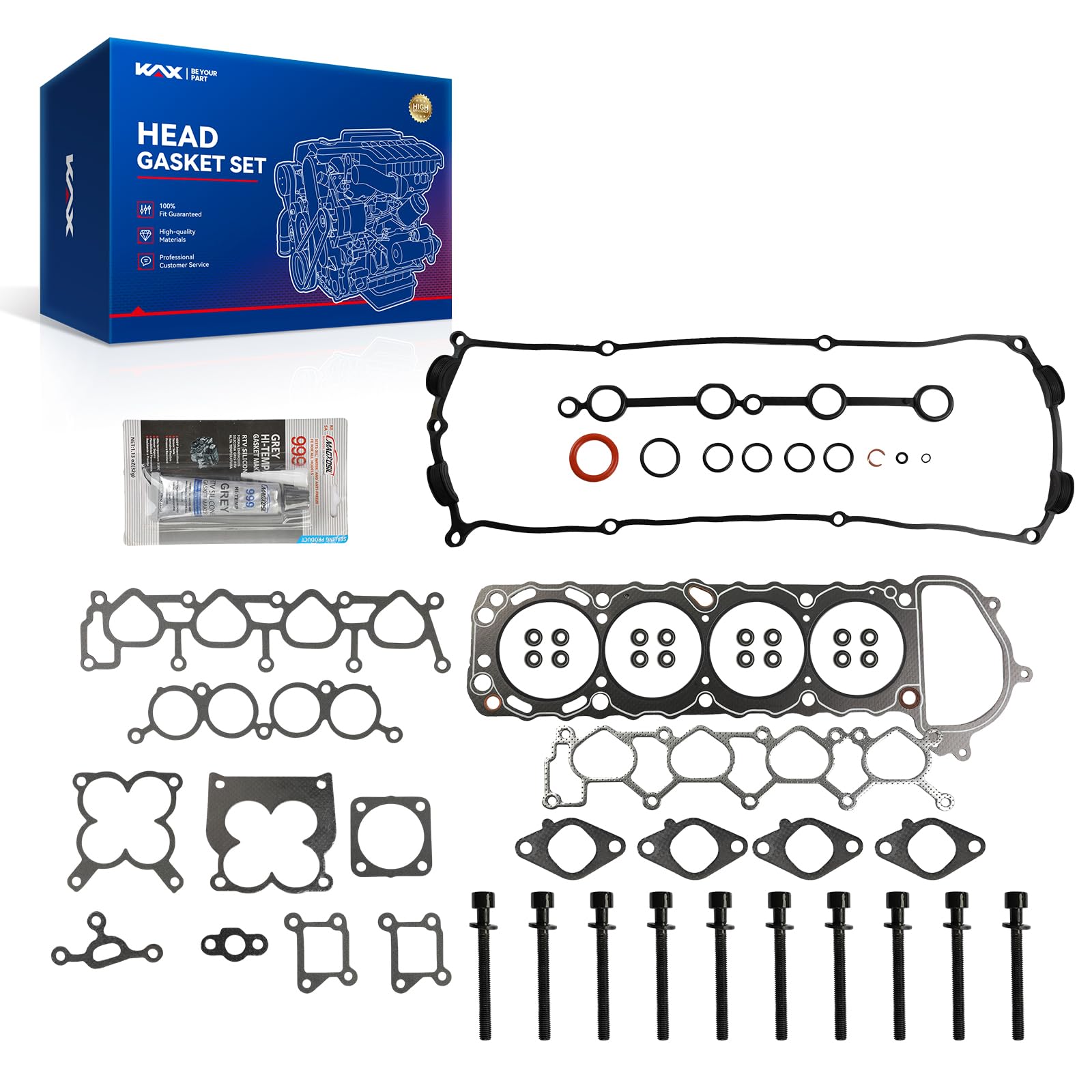 KAX Head Gasket Set Fit for Frontier 1998-2004 2.4L, Xterra 2001-2004 2.4L