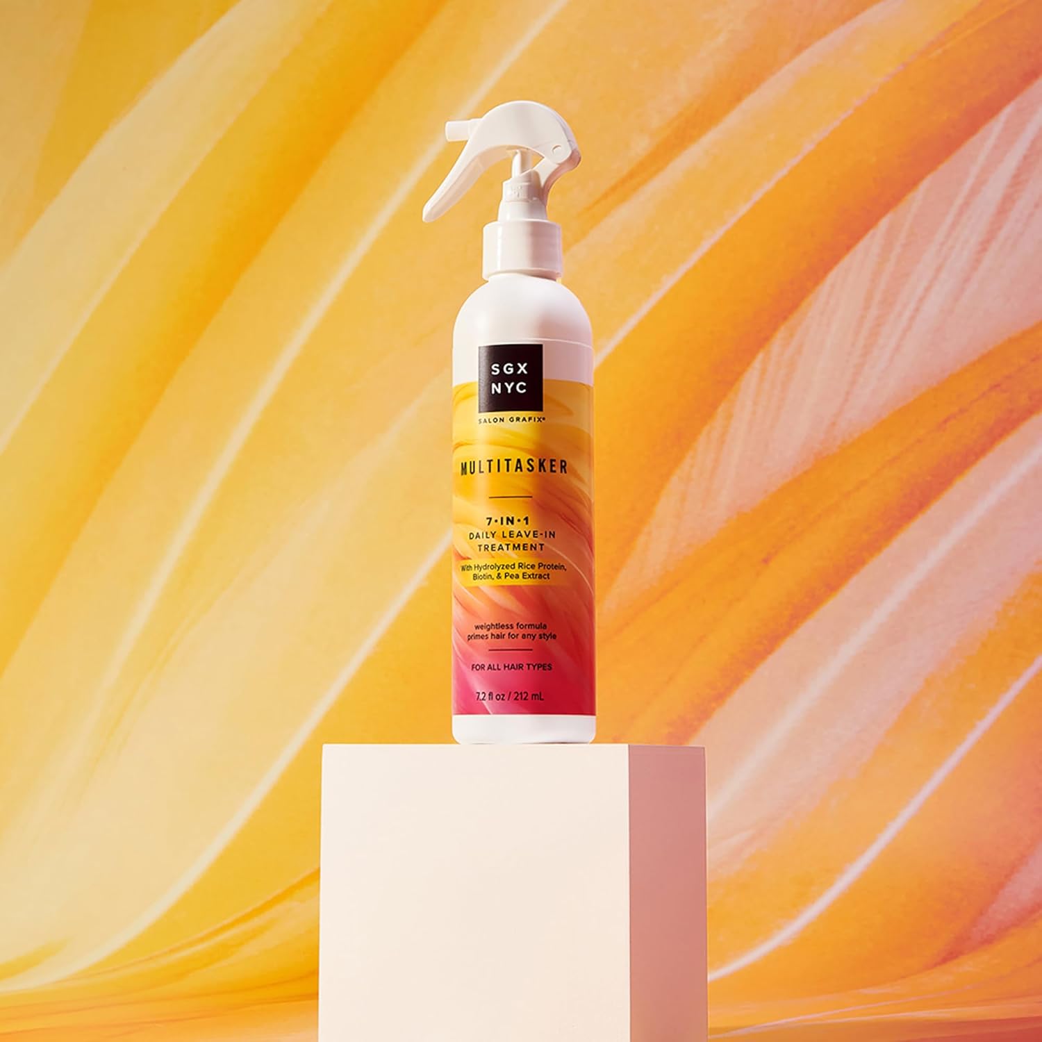 SGX NYC Multitasker 7-in-1 Daily Leave-In Treatment - Heat Protection Spray for Hair - Weightless Leave In Conditioner Spray with Biotin - 4 pc