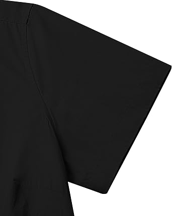 siliteelon Button Down Shirts for Women Short Sleeve Cotton Dress Shirt Collared Wrinkle Free Work Business Office Blouse