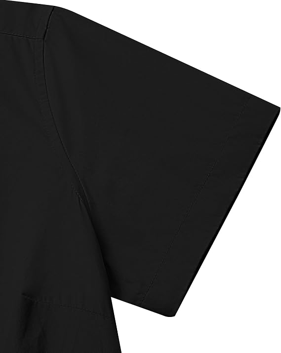 siliteelon Button Down Shirts for Women Short Sleeve Cotton Dress Shirt Collared Wrinkle Free Work Business Office Blouse