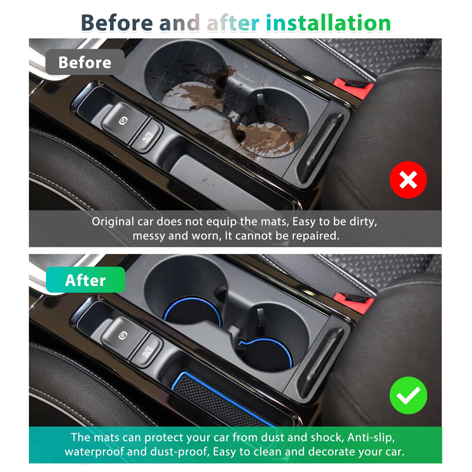 Ruiya per Kia Ceed Proceed XCeed SW GT 2018-2023 2024 Antiscivolo Interno T