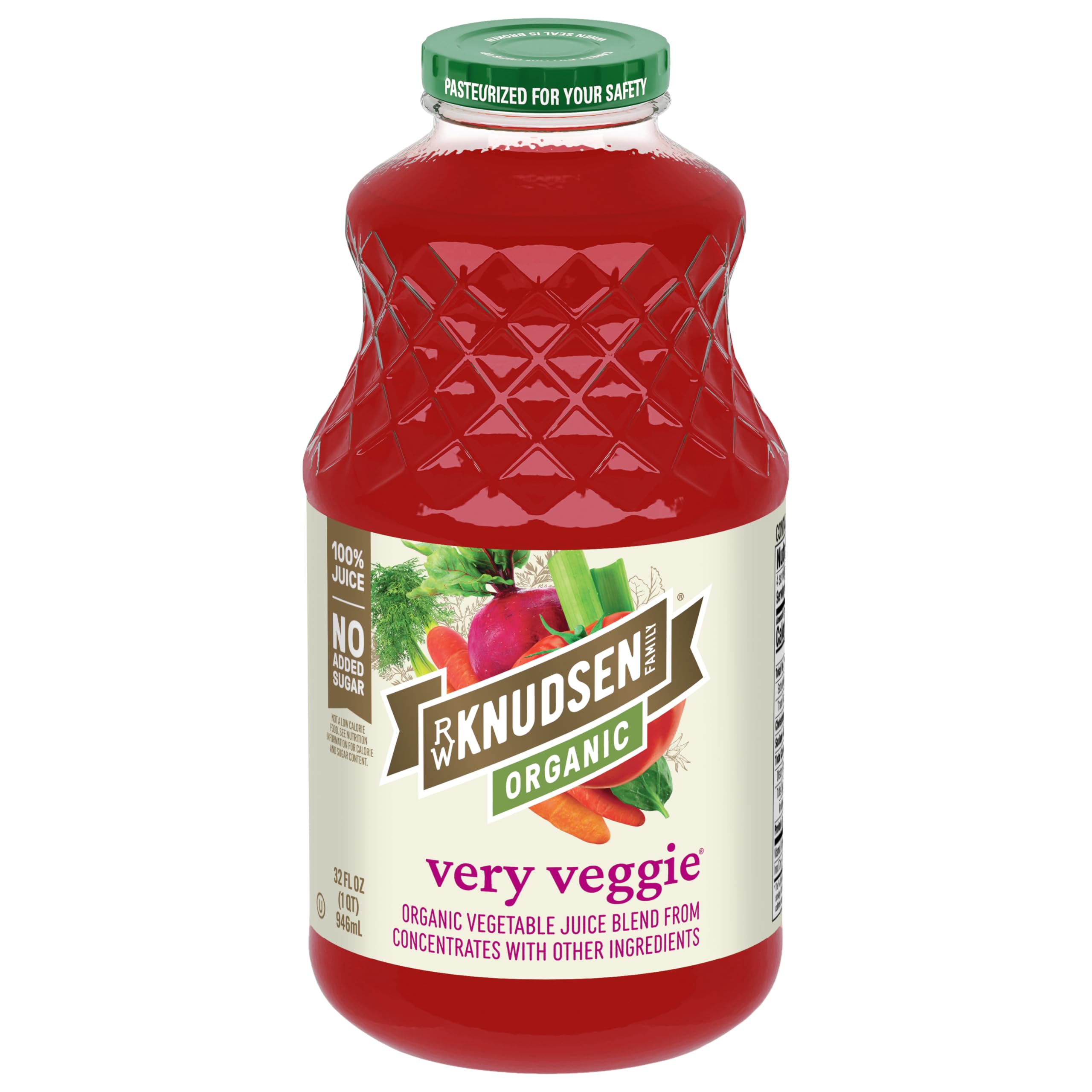 R.W. Knudsen Family Organic Very Veggie Original Vegetable Juice Blend, 32 Ounces