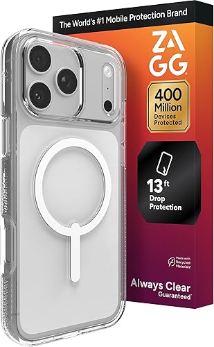 Miniatura 29 de ZAGG Crystal Palace Snap iPhone 15 Pro Max Funda transparente para teléfono - Protección contra caídas (13 pies/4m), funda MagSafe duradera