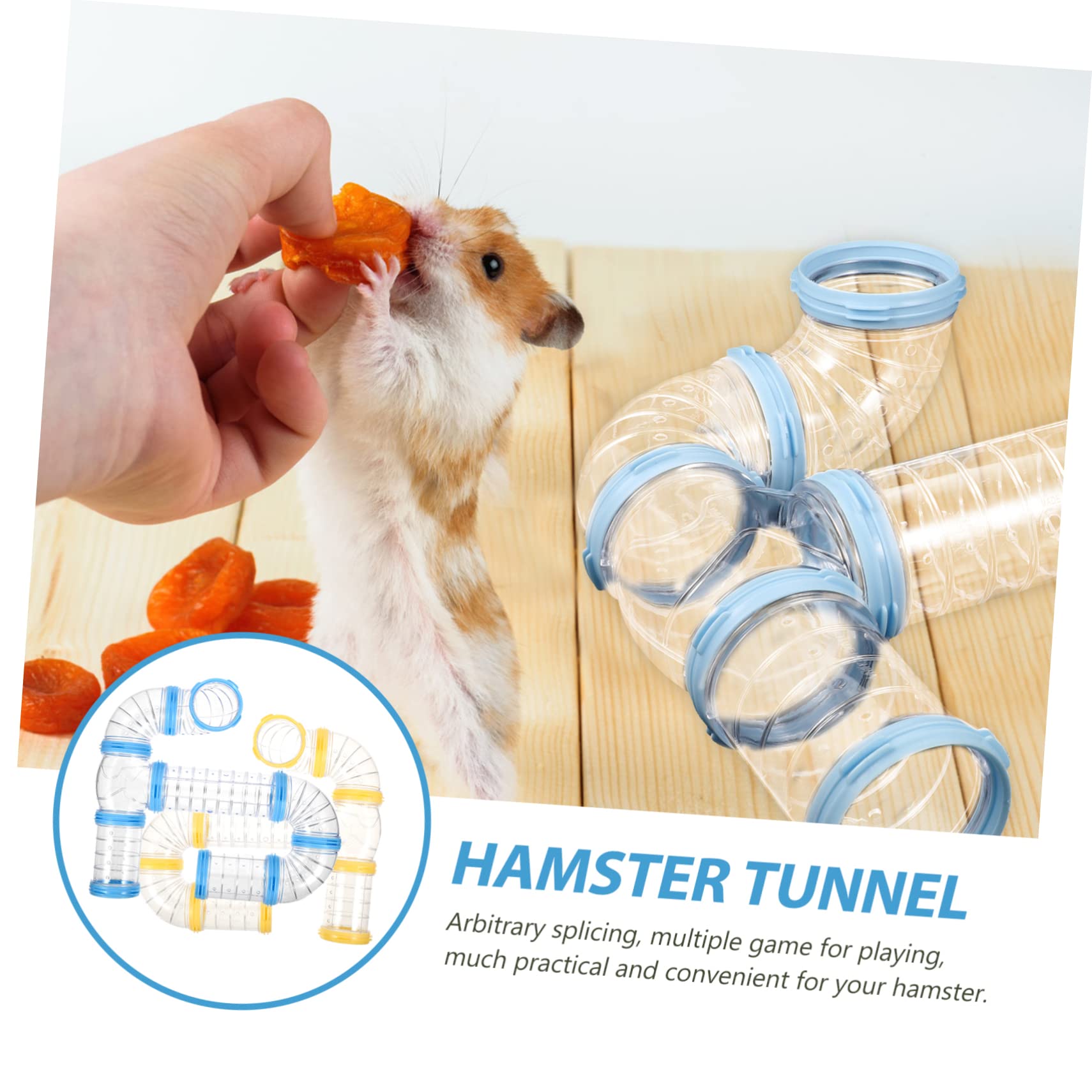 VANZACK Hamstertunnel Außen Selbstgemacht Verbindungstunnel aus Robustem Transparentem Kunststoff für Hamsterkäfig Zubehör Spielplatz Kleintiere