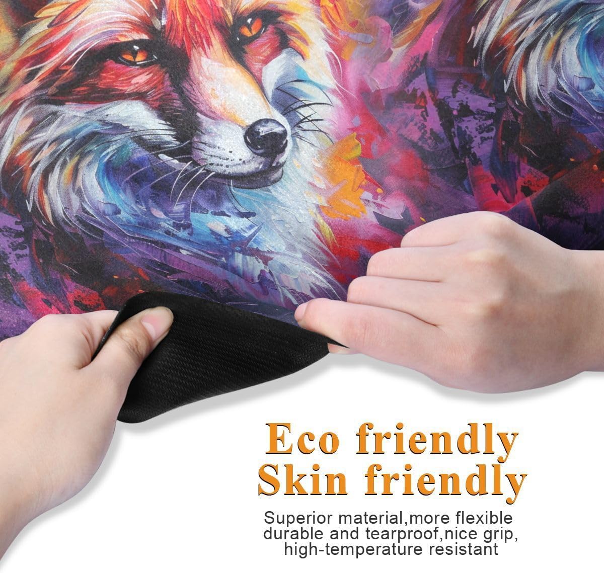 ALAZA Colorful Fox Yoga Mat Non Slip Fitness Exercise Mat, Workout Mat for Yoga, Pilates and Floor Exercises