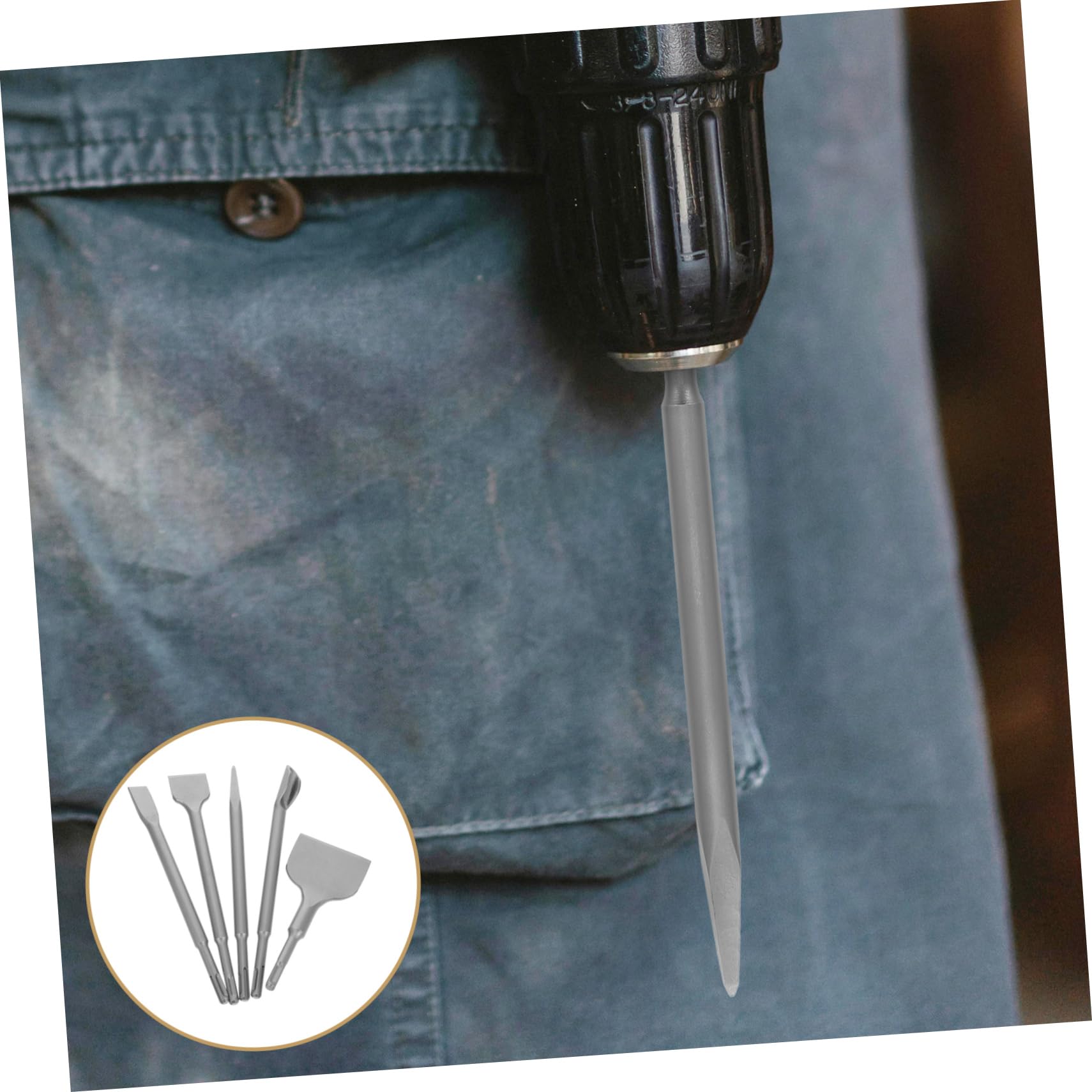 Luxshiny 5piezas Brocas Para Concreto y Masonería Incluye Cincel De Azulejos Cincel Para Reformas y Proyectos De Construcción Hormigón Ladrillo y Cemento