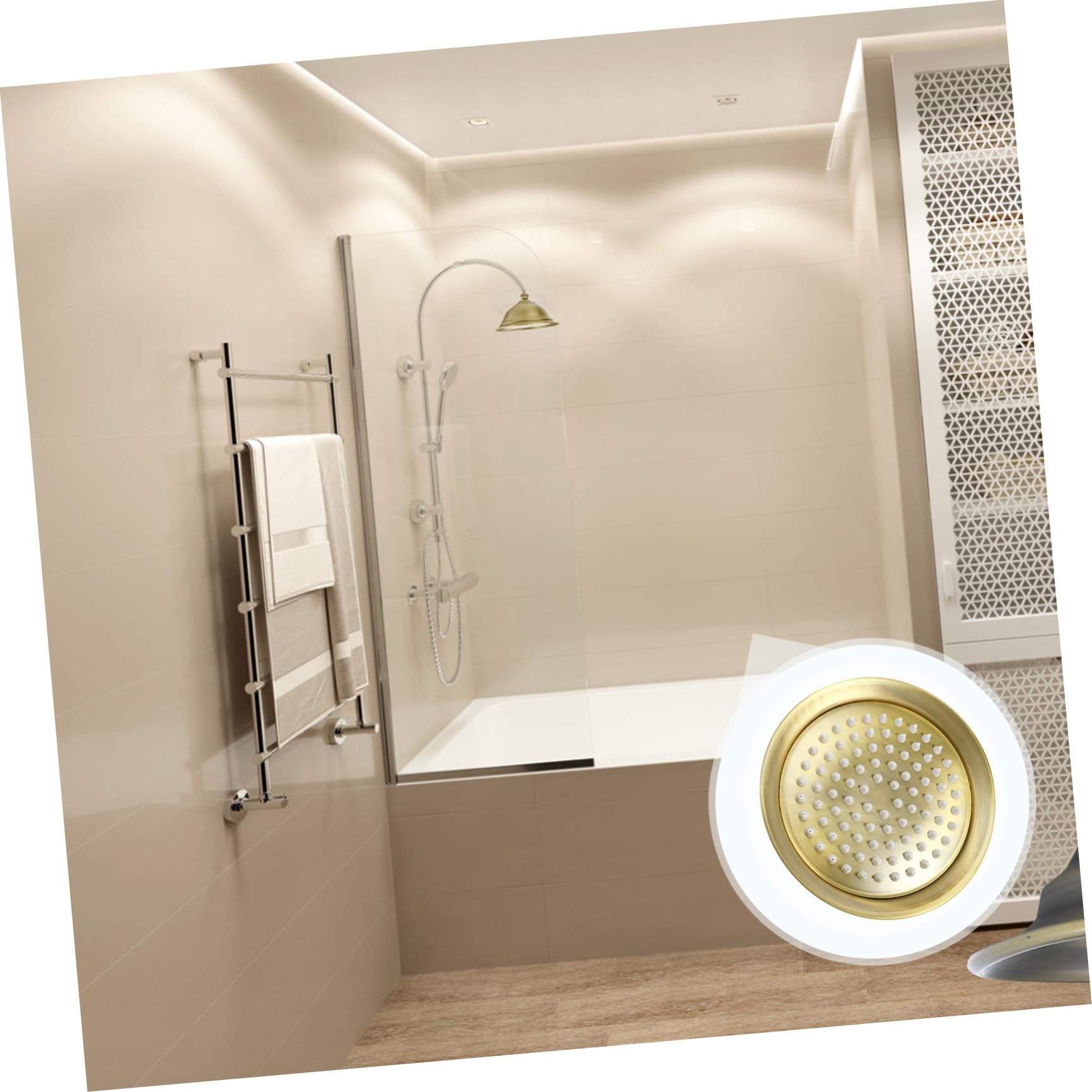 Alipis Cabezal de Ducha de Techo Marrón Boquilla de Ducha de Techo, Acero Inoxidable, 8 Pulgadas Antióxido, Baño Cómodo para Baño y Hogar