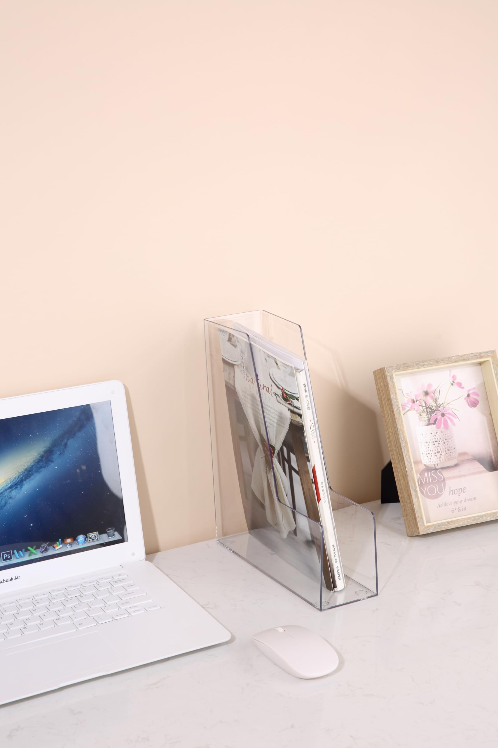 YBM HOME Organizer verticale con chiusura frontale per riporre in modo sicuro documenti, documenti e riviste, ideale per casa, ufficio, scrivania o scuola, misura media, 1264-3