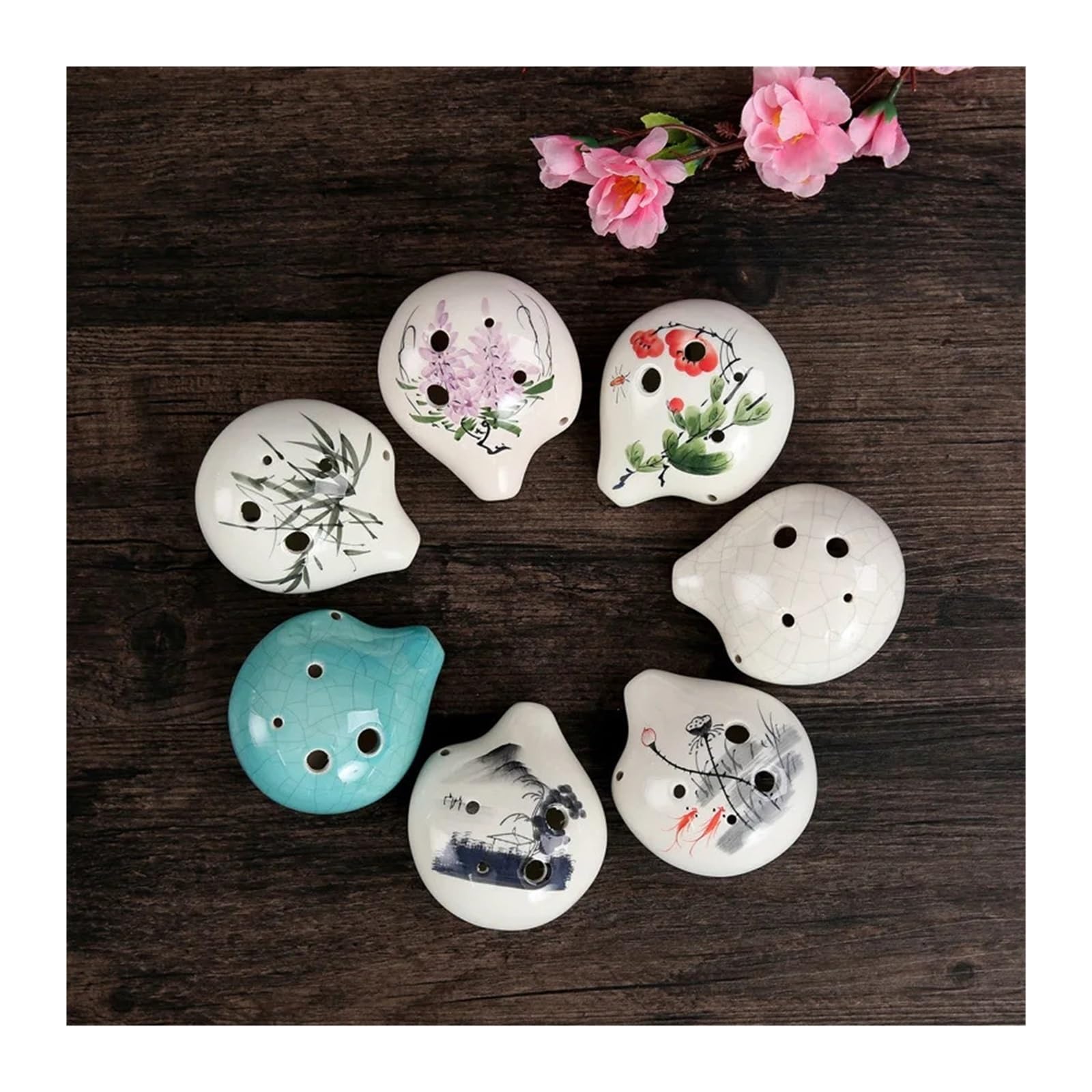 Ocarina Ceramica Alto C Ocarina piccola a 6 fori, tono C alto, for principianti, souvenir turistico, insegnamento, ciondolo in ceramica, strumento musicale Orff per Principianti Adulti