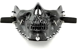 Steampunk Hollowed Mask For Men Masquerade Skeletal Spike Half Face Skull Mask Costume Cosplay