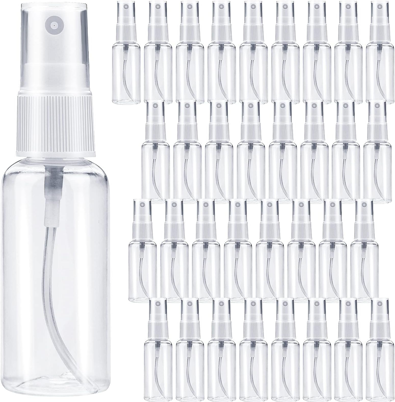 Lot 4 Flacons Pompe Airless 30ml Transparents - Rechargeables Voyage Cosmétiques - Sans Air Anti-Oxydation