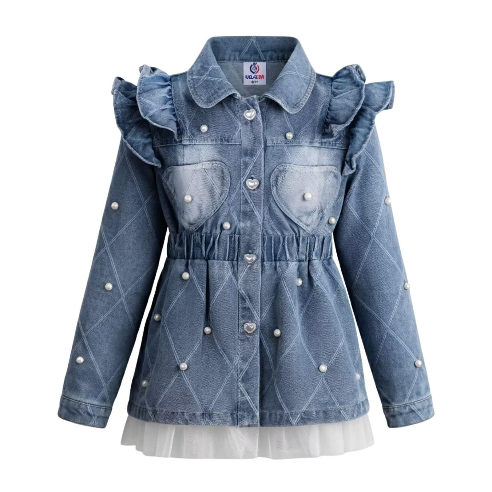 WELAKEN Girls Denim Jackets – Trendy Button-Up Outerwear for Kids