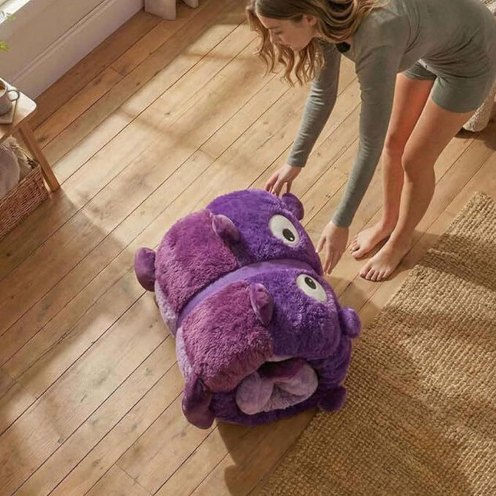 Hugging Caterpillar Sleeping Bag for Adults, Plush Cocoon Animal Sleeping Bags with Pull Cord, Giant Plush Floor Lounger, Indoor Sleep Nap Pod, Cozy Reading Nest, Travel & Indoor Use — view 8