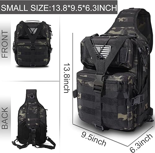 Miniatura 3 de Mochila táctica cruzada estilo militar para transportar carga ligera.