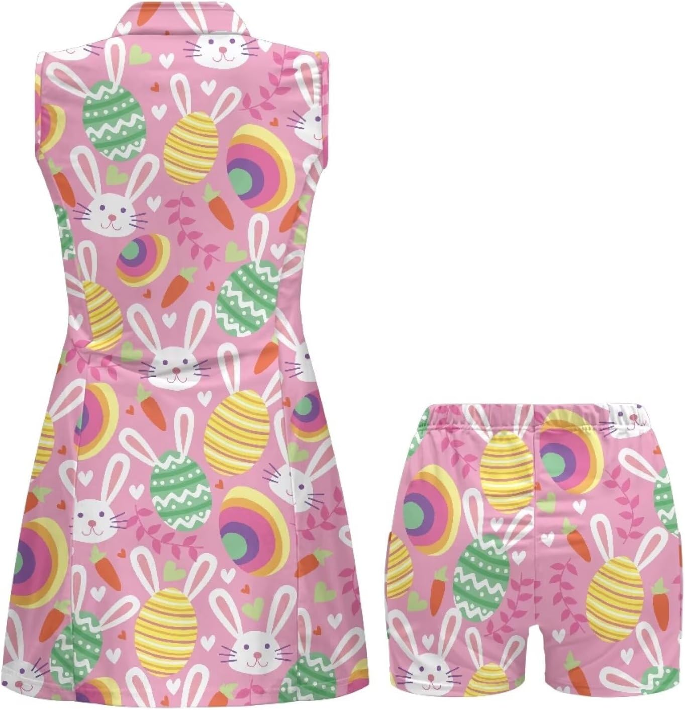 Biyejit Tennis Dress for Women, Zip Up Tennis Golf Dresses with Built in Shorts and Pockets Sleeveless Athletic Dresses - Image 6