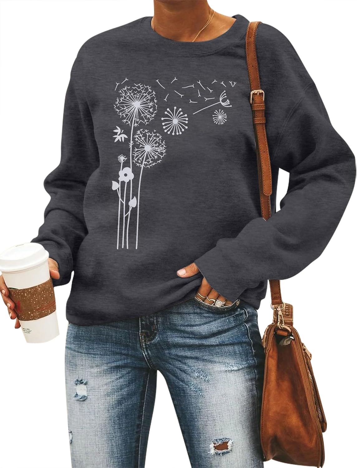 ASTANFY Be Kind Sweatshirt Womens Letter Print Pullover Long Sleeves Blessed Top Blouse - Image 4
