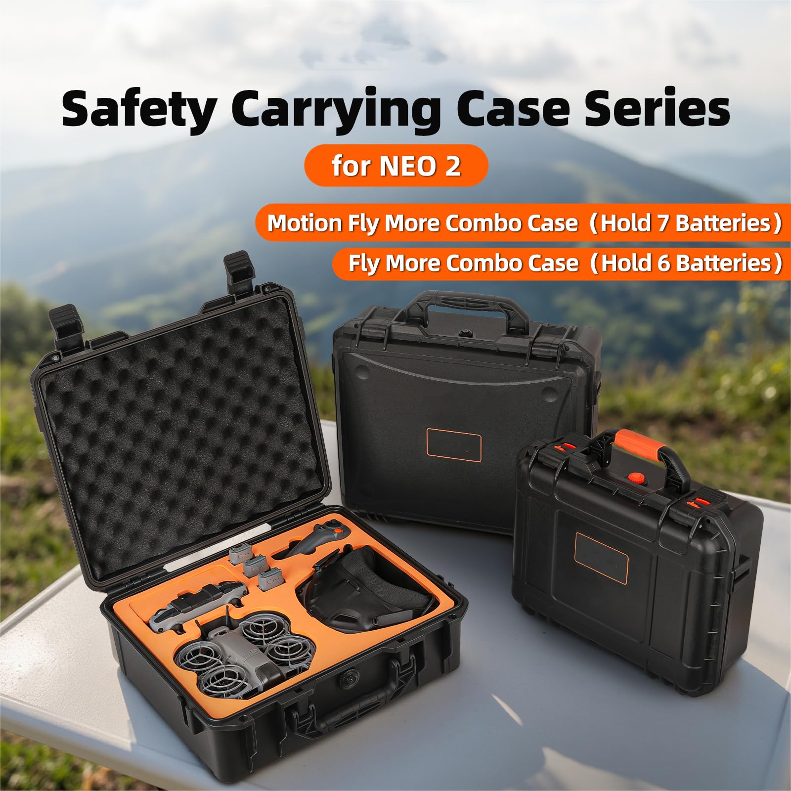 Custodia rigida impermeabile per DJI Neo 2 Motion Fly More Combo/Fly More Combo Borsa di Immagazzinaggio Anti-Caduta Assorbimento degli Urti Scatola di Protezione, Borsa Fly More Combo