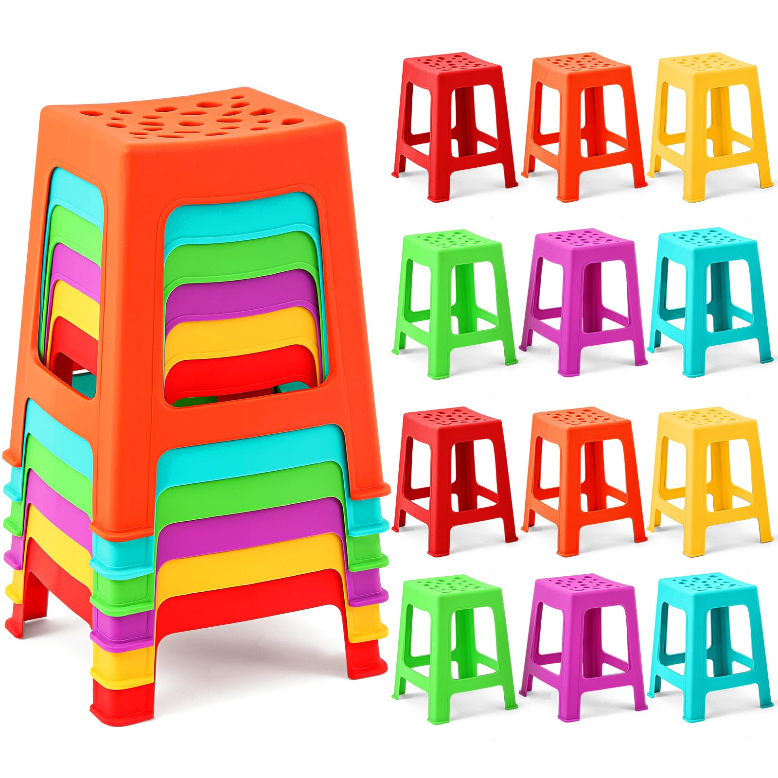 Amazon.com: Leinuosen 12 Pcs Plastic Stool for Classroom 18 Inch