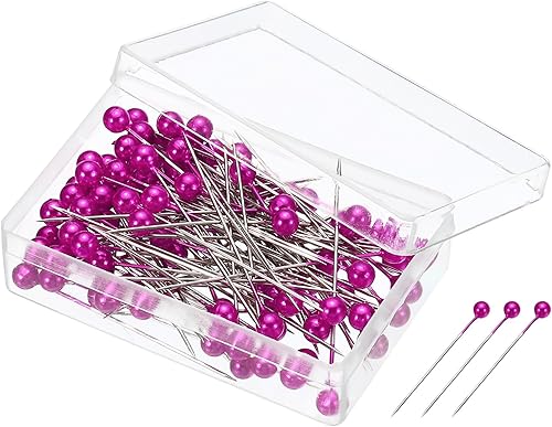 Miniatura 9 de PATIKIL Alfileres de costura perlados, 1 juego de agujas de cabeza de bola de acero inoxidable para decoración de modista, color verde