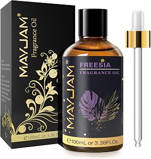 MAYJAM 100ML/3.38FL.OZ Freesia Fragrance Oils with Glass Dropper, Essential Oils for Diffusers for Home, Long Lasting Scented Oils for Diffusers Soap Candle Making