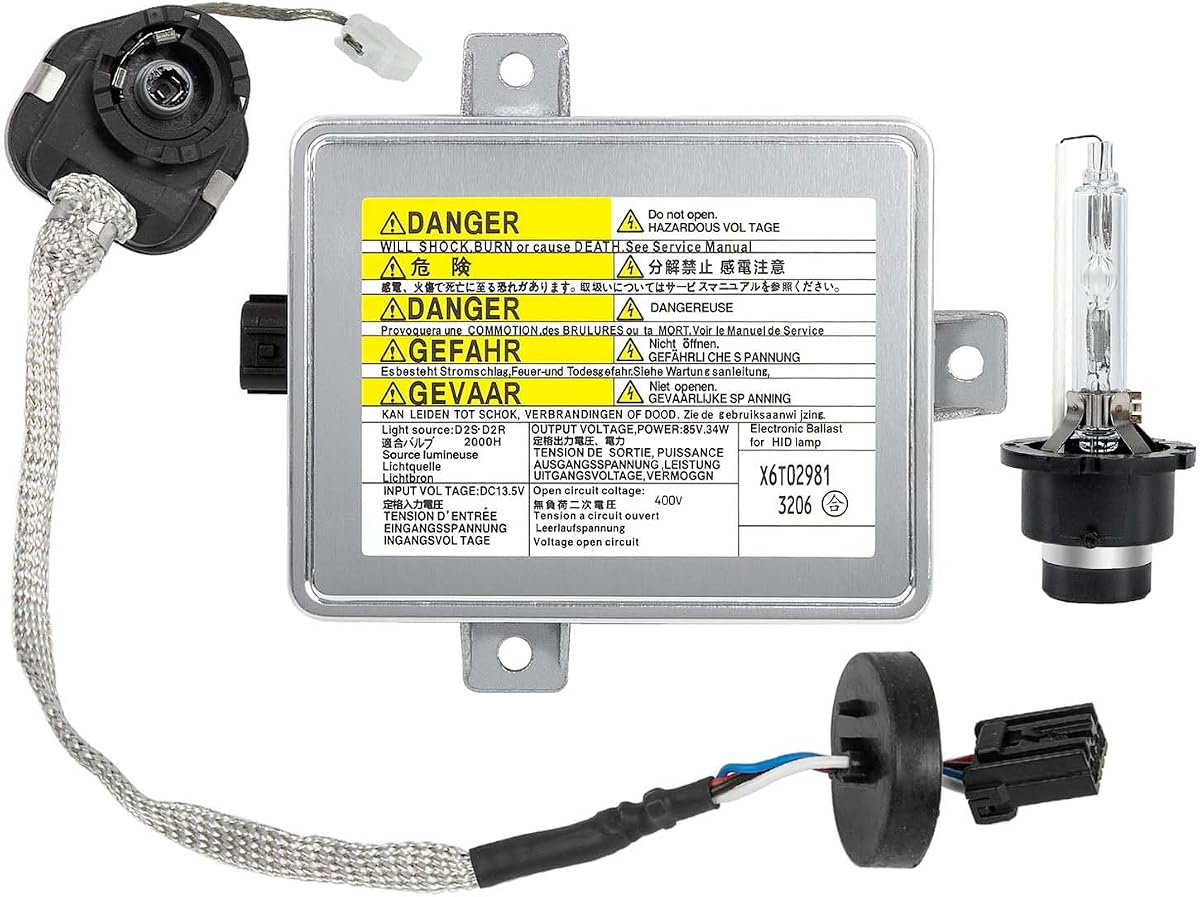 Conjunto de unidad de lastre para faros delanteros de xenón HID con encendedor y bombilla D2S compatible con Acura TL TSX y TL Type-S 2002-2005, Honda S2000, Mazda 3 2004-2009, reemplaza a X6T02971, W3T10471, W3T14371