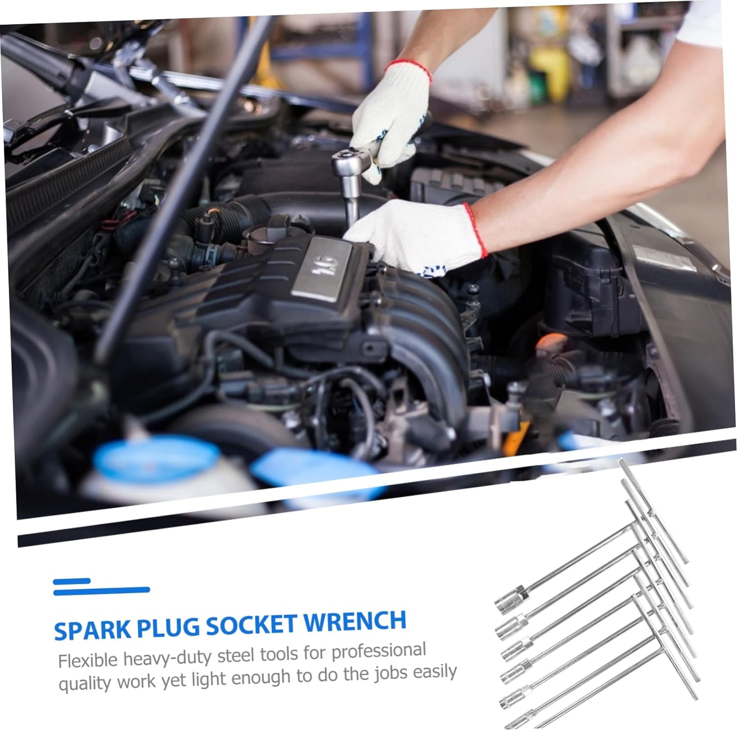 POPETPOP 7Pcs Handle Socket Wrench Set Chrome Vanadium Tools Ergonomic Design for Efficient Use Portable Wrench Extender for Various Repairs