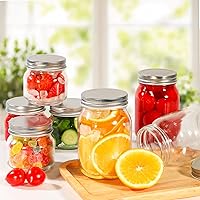 Vista 5 de GUEQUITLEX Tarros de vidrio Mason con tapas, tarro de conservas genuino de 16 oz, tarros para conservas para almacenamiento de alimentos, alimentos