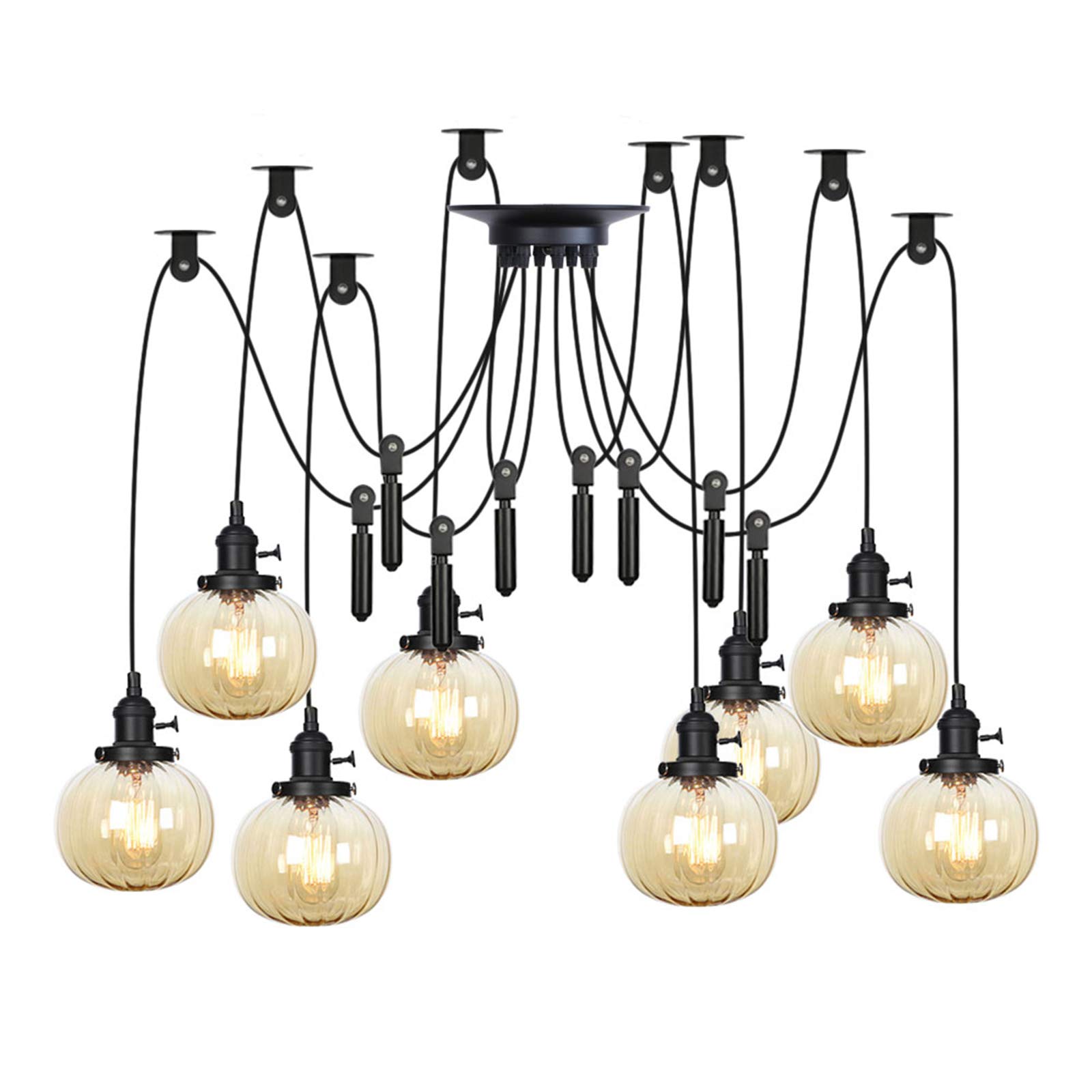 Lampe suspendue pour cuisine et grand séjour, plafonnier réglable style rétro