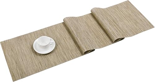 SHACOS - Caminos de mesa de vinilo tejido, lavables, para uso en interiores o exteriores, fáciles de limpiar