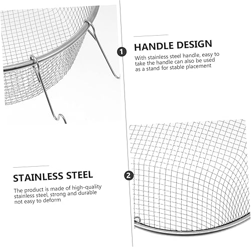 Miniatura 5 de UPKOCH 1 cesta de acero inoxidable para freír, mini plancha, cortador de papas fritas, sartén de acero inoxidable, suministro de cocina, cesta frita