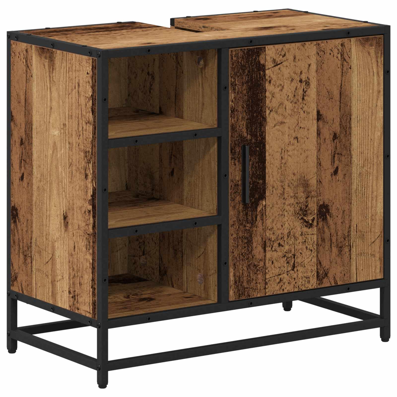 Armoire de salle de bain Bois vieilli 65 x 33 x 60 cm Bois d'ingénierie