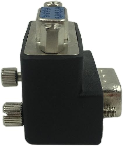 Miniatura 2 de CERRXIAN 90 grados DB9 9 Pin RS 232 macho a hembra cambiador de género serial adaptador adaptador de cable de extensión acoplador