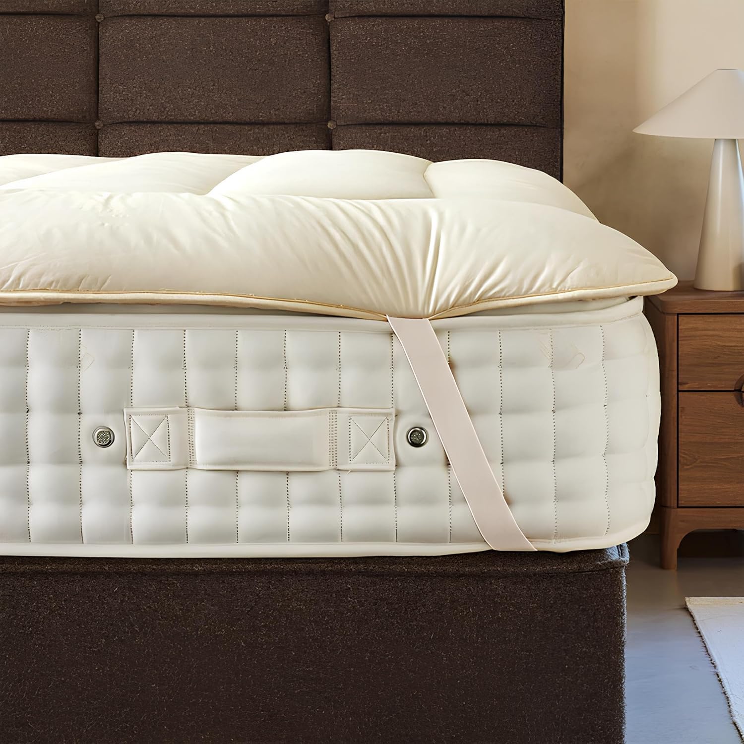 Woolroom Emperor 200X200cm Deluxe Mattress Topper Emperor Bed 4-5 Cm - 1000Gsm Certified Hypoallergenic British Wool 200Tc Organic Cotton Bed Bug Resistant - Extra 100% Natural Premium Comfort