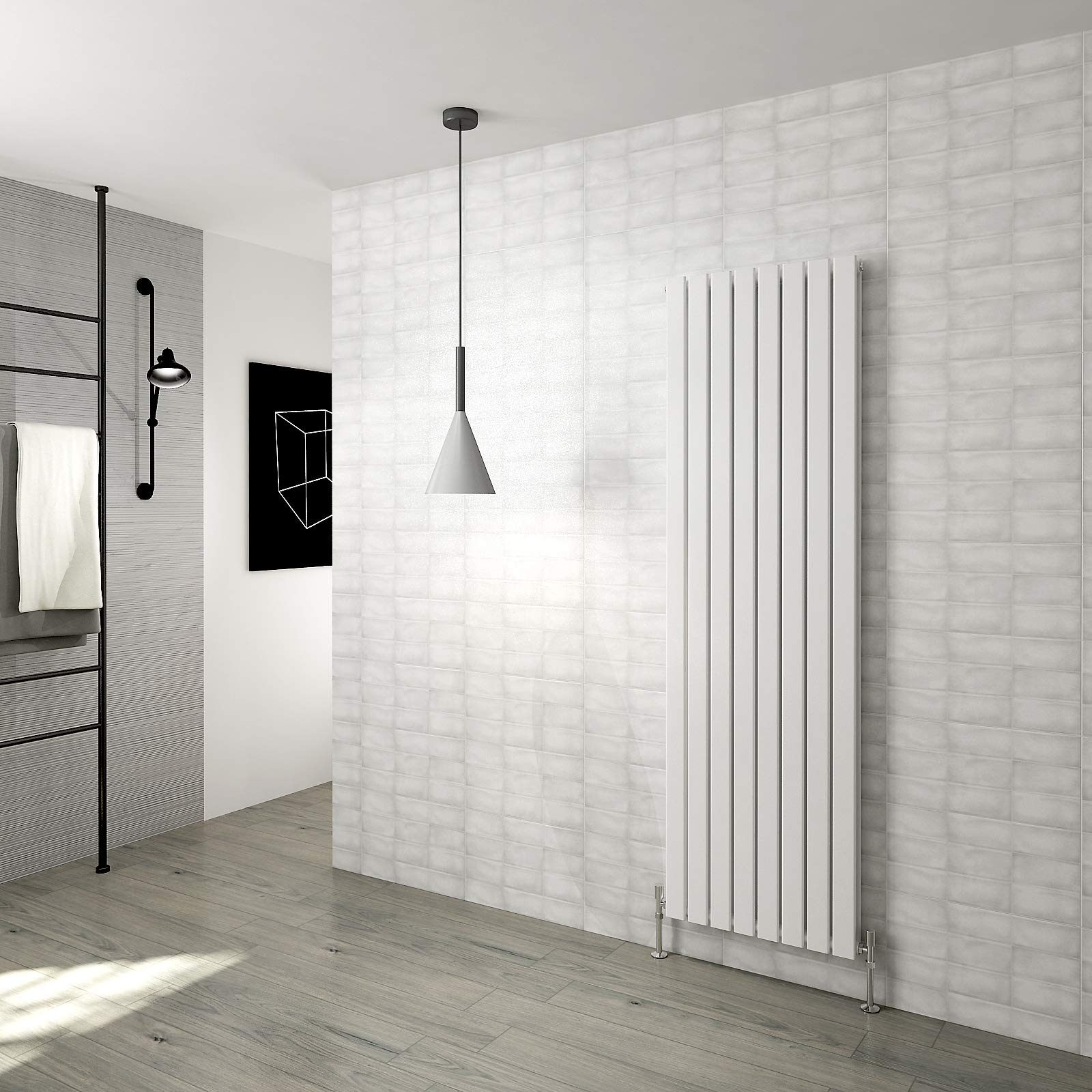 Huiyang White Vertical Radiator Flat Panel Designer Central Heating Rads Double 1800X544mm