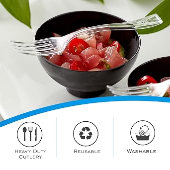EDI Heavy-Duty Clear Plastic Disposable Spoons, Recyclable, Reusable & BPA-Free Cutlery, 300 Count, Durable & Snap Resistant