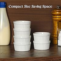 Vista 6 de DOWAN Cuencos para inmersión de 1.5 onzas, mini ramequines, pequeños platos de porcelana Ramekin, tazas de postre pequeños cuencos para condimentos