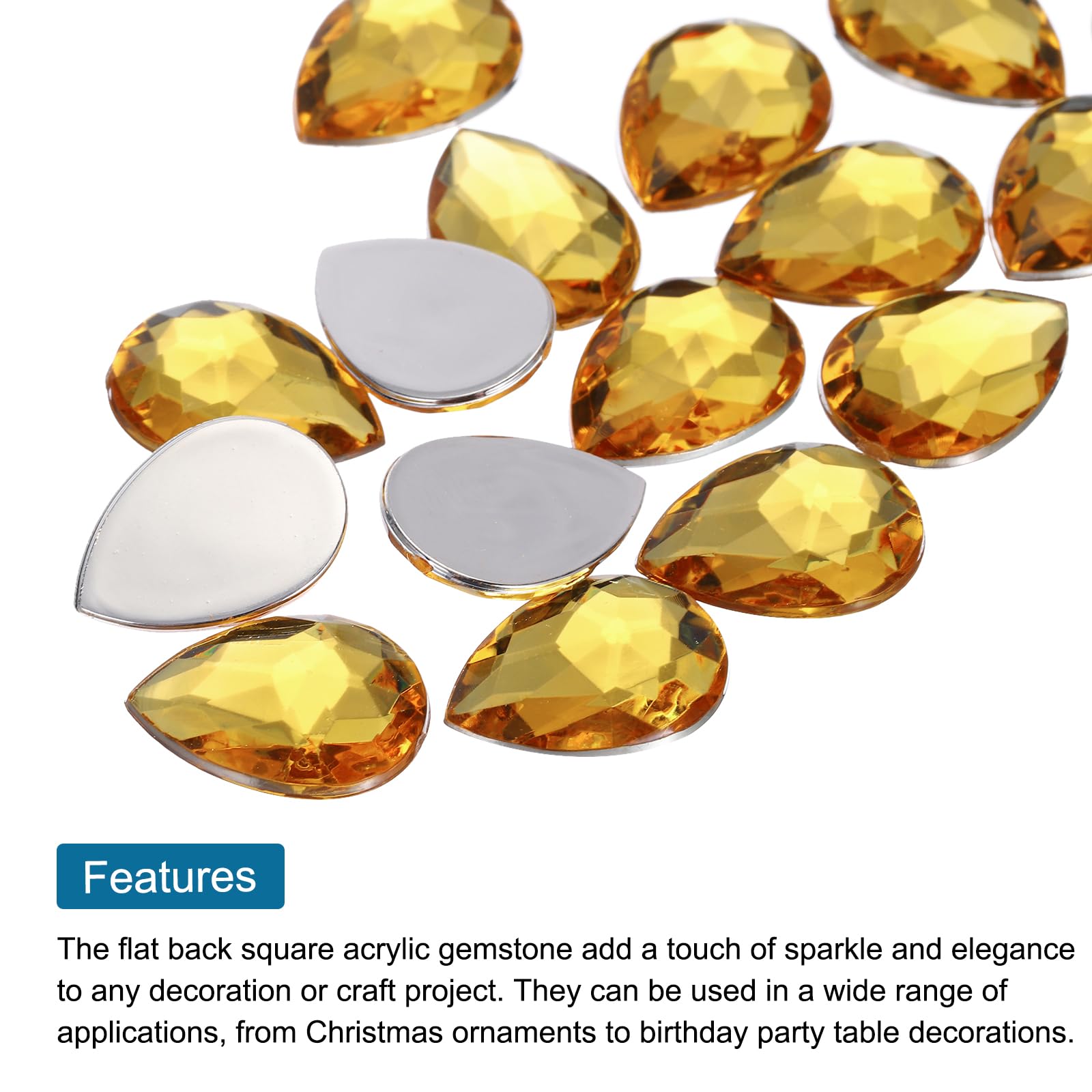 Gemme Acrilico A Goccia 50 Pz | 13x18 Mm | Retro Piatto Per Fai Da Te - Foto 8