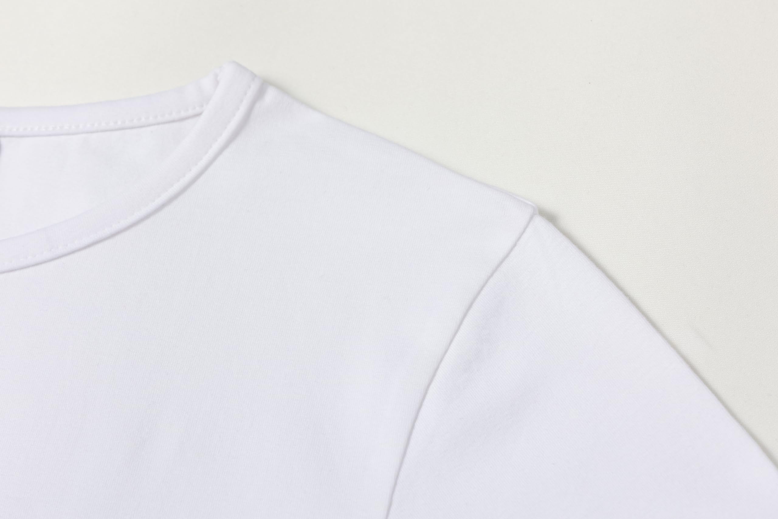 Camiseta Térmica Niño Manga Larga Cuello Redondo Algodón Elástico Blanco Gris Negro Tallas 3-14