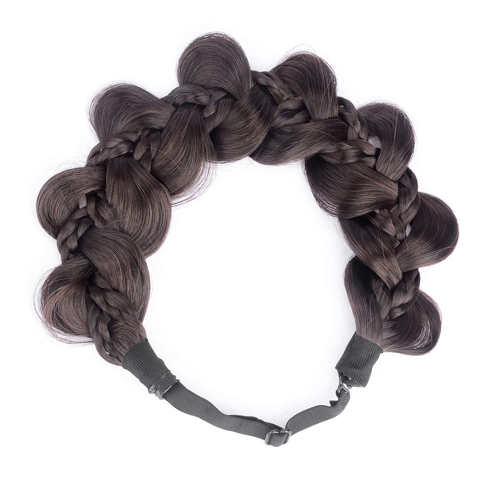 Gledola Bridal Hair Accessories Wide Kinky Fishtail Plaited Braids Headband Braided Synthetic Hair Elastic Stretch - Image 4