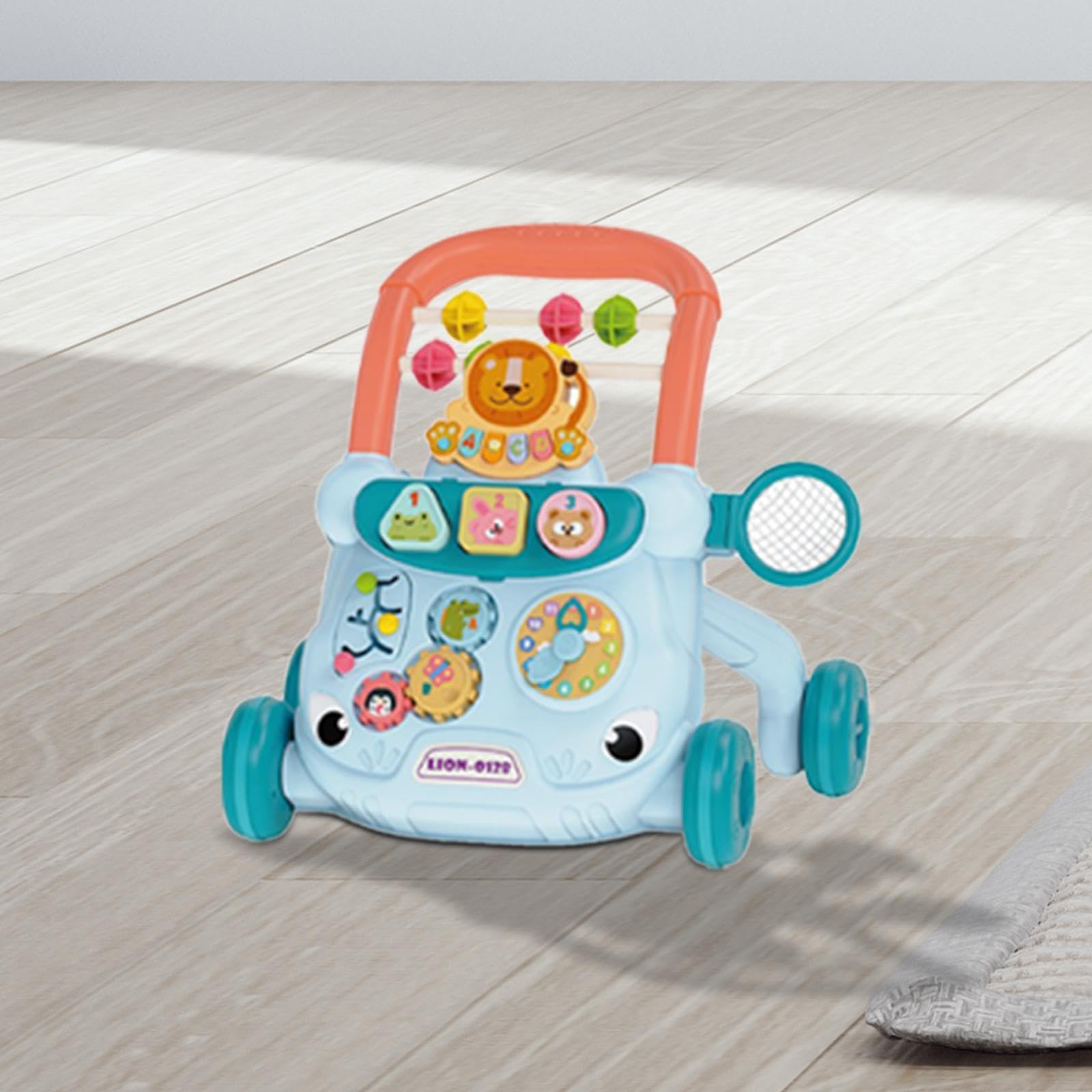 Giocattolo per Imparare a Camminare, Centro Attività per Bambini, Interattivo, Pannello di Gioco Educativo per La Prima Infanzia (6-12 Mesi), Ideale C, Blu, Taglia unica