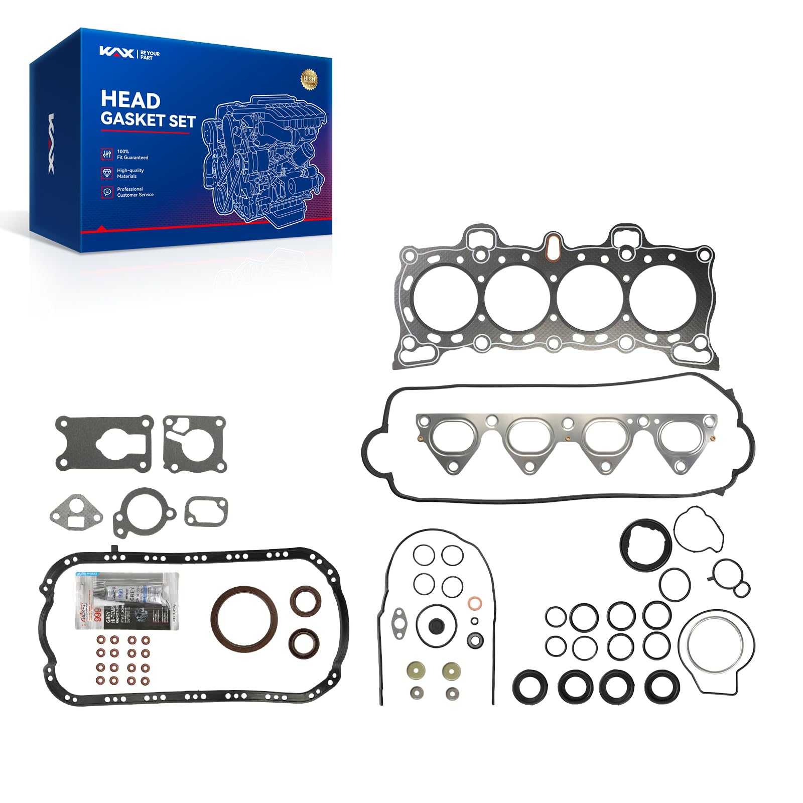 KAX Head Gasket Set Fit for Civic 1988-1995 1.5L, 1988-1991 1.6L