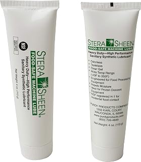 Stera Sheen - Food Safe Machine Lube - Heavy Duty, High Performance Sanitary Synthetic Lubricant - Clear Gel, Odorless, Tasteless - 4 oz Tube (4 Count)