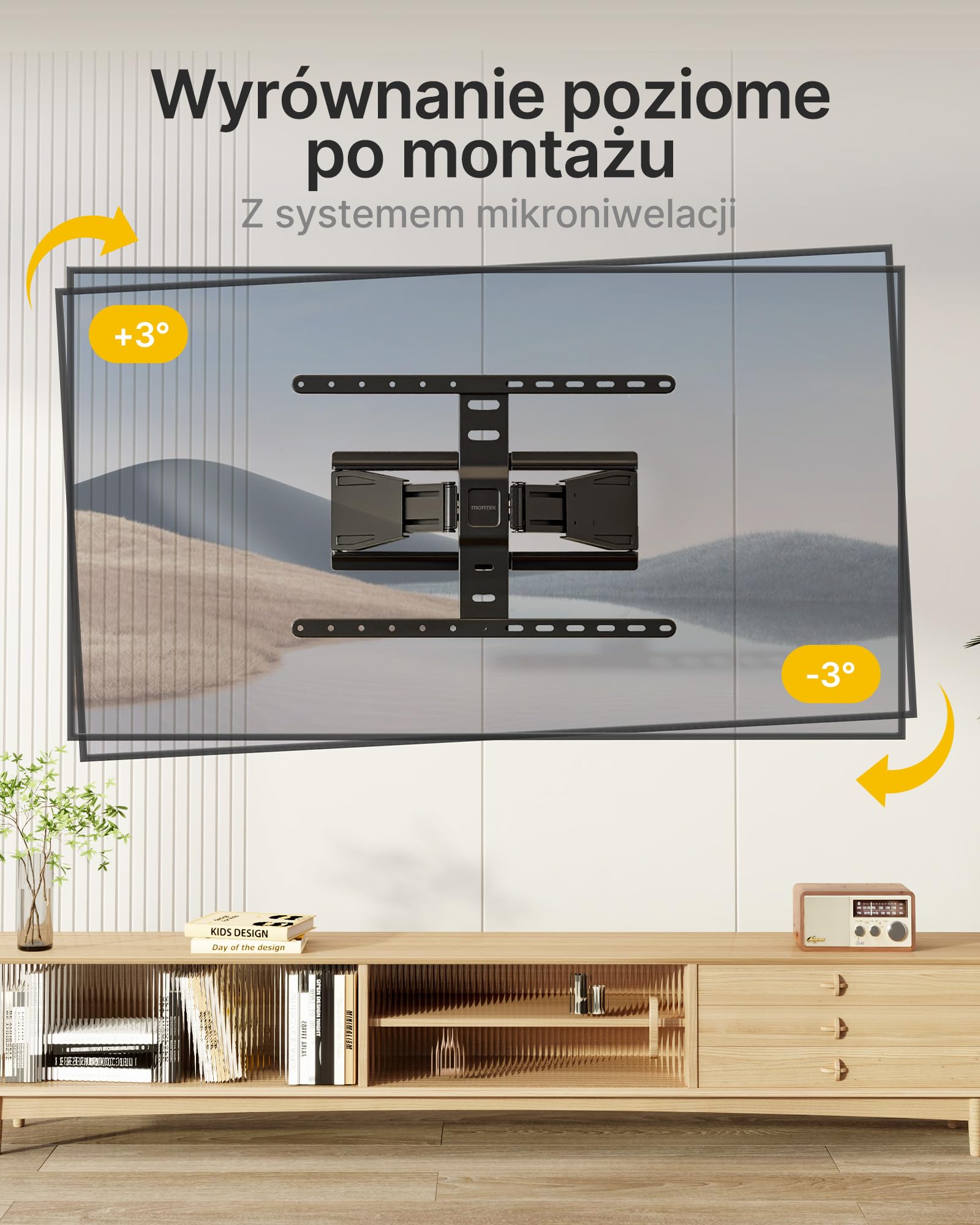 monTEK 0,77" Ultra Slim uchwyt ścienny do telewizorów 43-90"