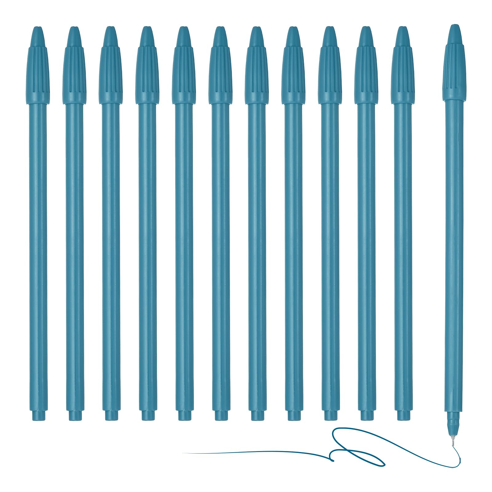 PATIKIL 12Pcs Colored Gel Ink Pens, 0.5mm Turquoise Gel Ink Ballpoint Pens Fine Point Smooth Writing for Journaling Notebook Office Stationery Drawing Teachers, Turquoise