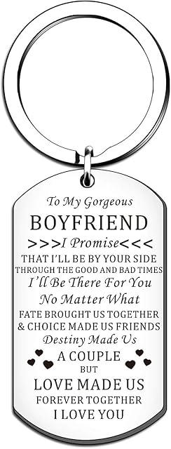 HULALA To MY Gorgeous Boyfriend Keyring Valentines Gifts For Him I Love You Romantic Couple Men Keychain Birthday Anniversary Presents