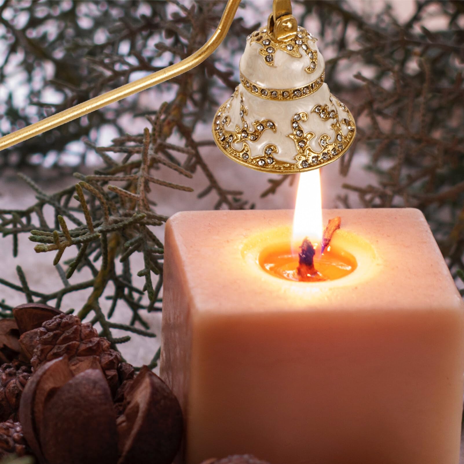 VYIBPDY 2 pezzi Estintore automatico per candele, oro spegni candela, anello svedese