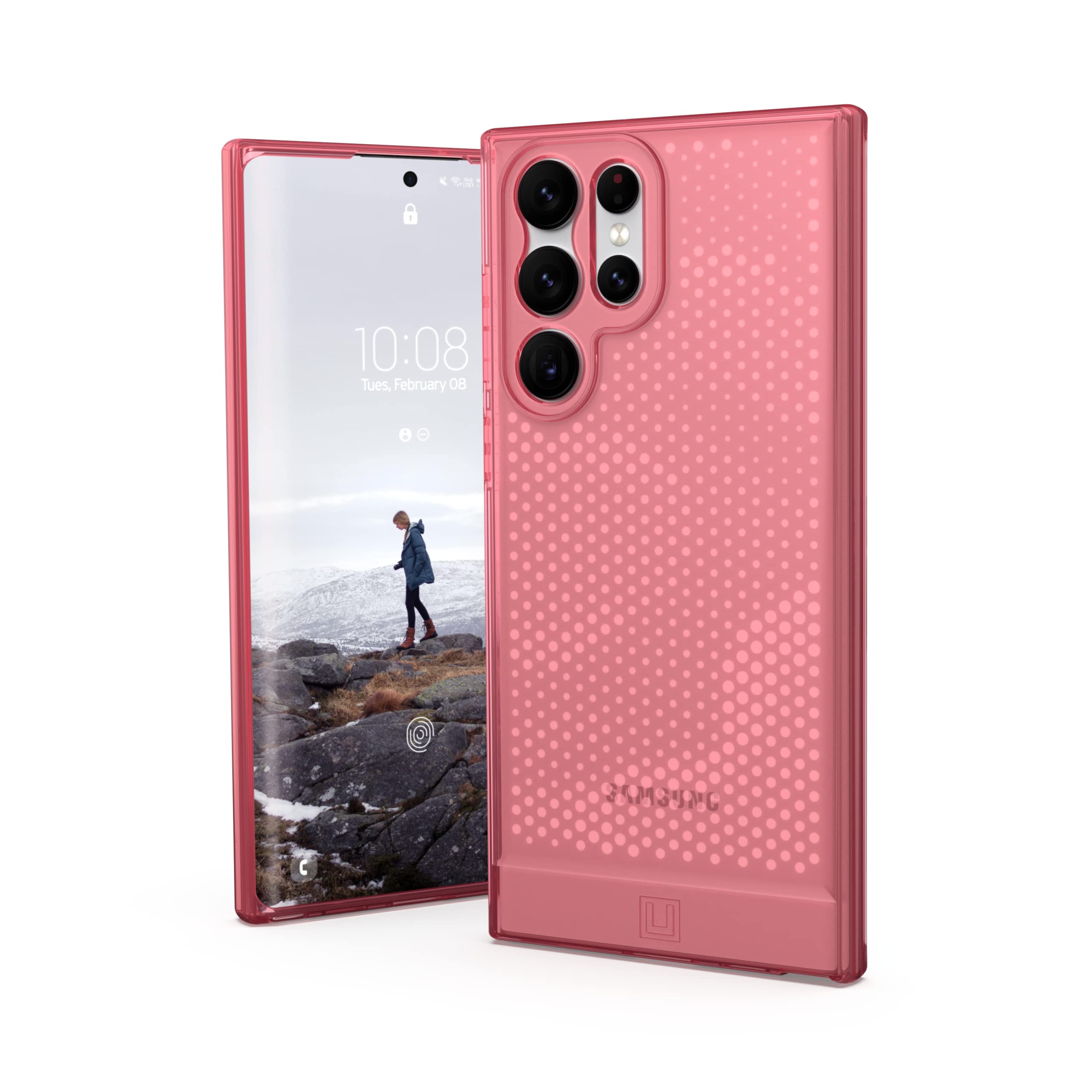 URBAN ARMOR GEAR [U] by UAG Designed for Samsung Galaxy S22 Ultra Case Clear Red Clay Lucent Slim Fit Lightweight Stylish Transparent Impact Resistant Protective Phone Cover, [6.8 inch Screen]